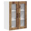 vidaXL Wandglas cabinet PORTO Oud hout 60 x 31 x 80 cm Bewerkt hout