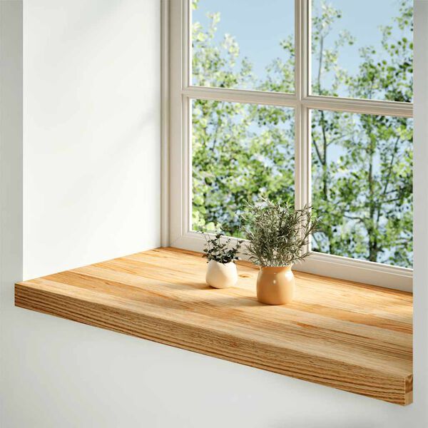 vidaXL Vensterbanken 2 st 80x40x2 cm massief eikenhout lichtbruin