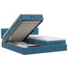 vidaXL Ottoman bed met matras met hoofdeinde 2 st Donkerblauw Fluweel