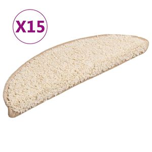 vidaXL Trapmatten 15 st 56x17x3 cm Cr&egrave;me Halfrond