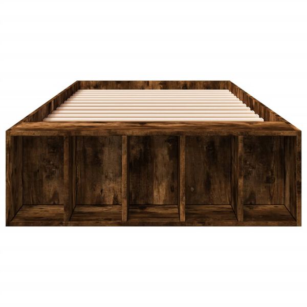 vidaXL Bedframe bewerkt hout gerookt eikenkleurig 90x200 cm