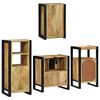 vidaXL Badkamermeubelset met plank 4 pcs Bruin Massief Mango Hout