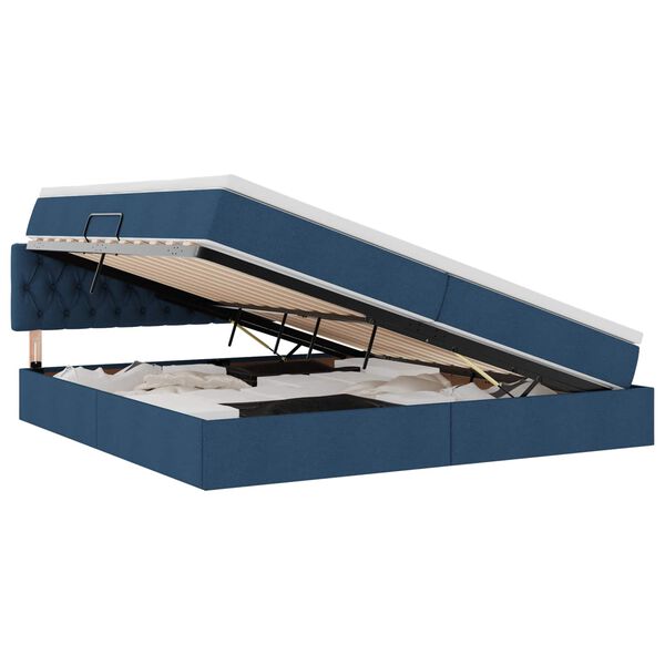 vidaXL Opbergbed met matras met matras Blauw 200 x 200 cm Bewerkt hout