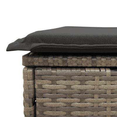 vidaXL 6-delige Loungeset met kussens poly rattan grijs