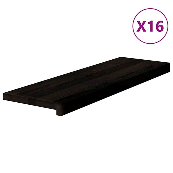 vidaXL Traptreden 16 st 80x30x2 cm massief eikenhout donkerbruin