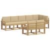 vidaXL Buiten bankenset met kussen 8 pcs Wit en Beige Polyester