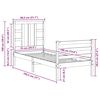 vidaXL Bedframe met hoofdbord massief hout