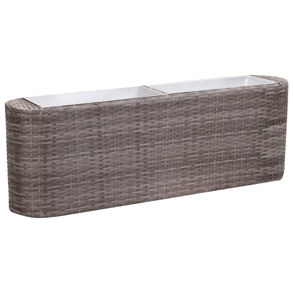 vidaXL Plantenbak verhoogd 120x24x40 cm poly rattan grijs