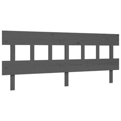 vidaXL Bedframe met hoofdbord massief hout grijs 200x200 cm