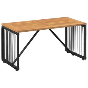 vidaXL Buiten Tafel Zwart en Bruin 80 x 40 x 40 cm poly rattan