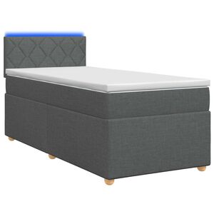 vidaXL Boxspringbed met matras en LED Donkergrijs 90 x 190 cm Stof