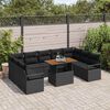 vidaXL Tuin Sofa Set met kussen met kussen 10 pcs Zwart en Bruin