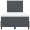 vidaXL LED Box Spring Bed Donkergrijs en Wit 120 x 190 cm Katoen Stof