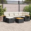 vidaXL 7-delige Loungeset met kussens poly rattan zwart