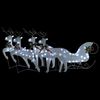 vidaXL Buitenkerstversiering rendieren en slee 100 LED's wit