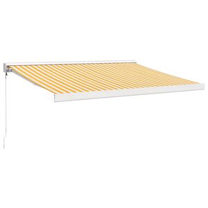 vidaXL Luifel uittrekbaar 3x2,5 m stof en aluminium geel en wit