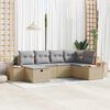 vidaXL Tuin Sofa Set met kussen met opslag 6 pcs Beige poly rattan