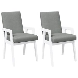 vidaXL Eetkamerstoelen met kussens 2 stuks wit massief hout rubber