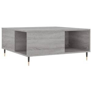 vidaXL Salontafel 80x80x36,5 cm bewerkt hout grijs sonoma eikenkleurig