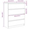 vidaXL Dressoir 80x35x99 cm spaanplaat zwart eikenkleurig