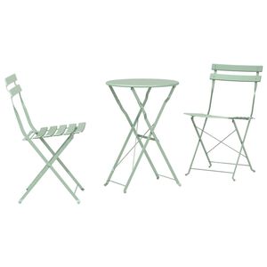 vidaXL Vouw Bistro Set 3 st Sea foam Staal
