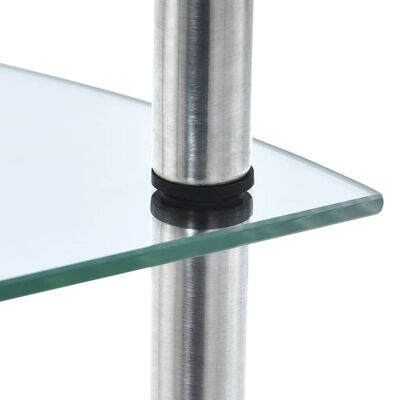 vidaXL Kastje 5-laags 30x30x130 cm gehard glas transparant