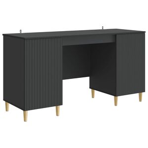 vidaXL Bureau met plank Zwart 142,5 x 50 x 75 cm Bewerkt hout