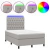 vidaXL Boxspring met matras en LED stof lichtgrijs 120x200 cm