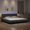 vidaXL Bedframe met LED zonder matras "Hanko" fluweel lichtgrijs 200x200 cm