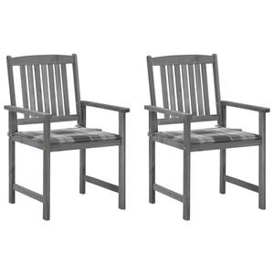 vidaXL Tuinstoelen 2 st met kussens massief acaciahout grijs