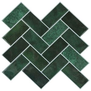 vidaXL Haringbeen Tegel 10 st Donkergroen 30 x 30 cm