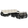 vidaXL Tuinbankenset 10 st Zwart en Cream Wit poly rattan