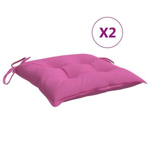 vidaXL Stoelkussens 2 st 50x50x7 cm oxford stof roze