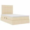 vidaXL Opbergbed met LED met matras Cr&egrave;me 120 x 200 cm Polyester