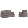 vidaXL Bankstel 2 st Taupe Stof