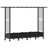 vidaXL Verhoogd Bed met Trellis en Dak Zwart 203 x 40 x 127 cm PP