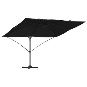 vidaXL Parasol 351 x 250 x 260 cm Polyester en Aluminium Zwart
