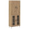 vidaXL Hoge kast 2 pcs Artisan Eiken 69,5 x 34 x 180 cm Bewerkt hout