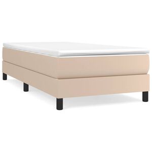 vidaXL Boxspring bed kunstleer cappuccinokleurig 100x200 cm