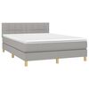 vidaXL Boxspring met matras en LED stof lichtgrijs 140x200 cm