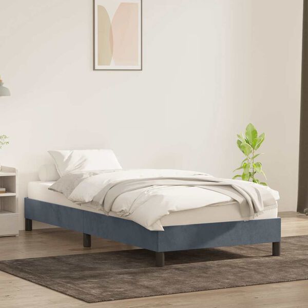 vidaXL Bedframe zonder matras 100x210 cm fluweel donkergrijs