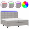 vidaXL Boxspring met matras en LED stof lichtgrijs 200x200 cm
