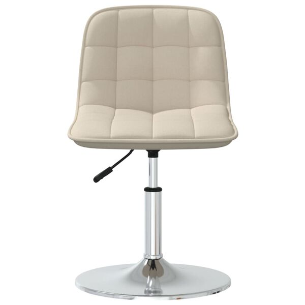 vidaXL Eetkamerstoelen 2 st draaibaar stof cr&egrave;mekleurig