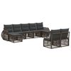 vidaXL Tuinbankenset 9 pcs Grijs en Donkergrijs poly rattan