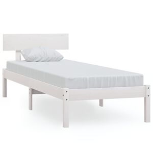 vidaXL Bedframe massief grenenhout wit 100x200 cm