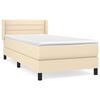 vidaXL Boxspring met matras stof cr&egrave;mekleurig 90x190 cm