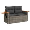 vidaXL 9-delige Loungeset met kussens poly rattan grijs
