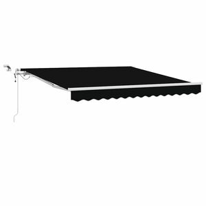 vidaXL Uitschuifbare luifel Zwart 350 x 250 cm Polyester