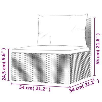 vidaXL 7-delige Loungeset met kussens poly rattan grijs