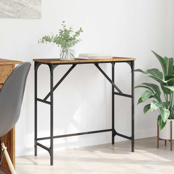 vidaXL Wandtafel Oud hout 75 x 32 x 75 cm Bewerkt hout